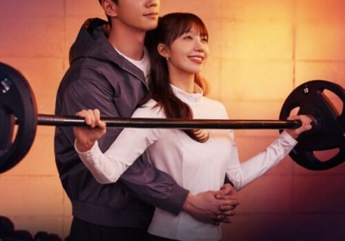 L'affiche présente le couple principal de Pump Up the Healthy Love en pleine séance de sport